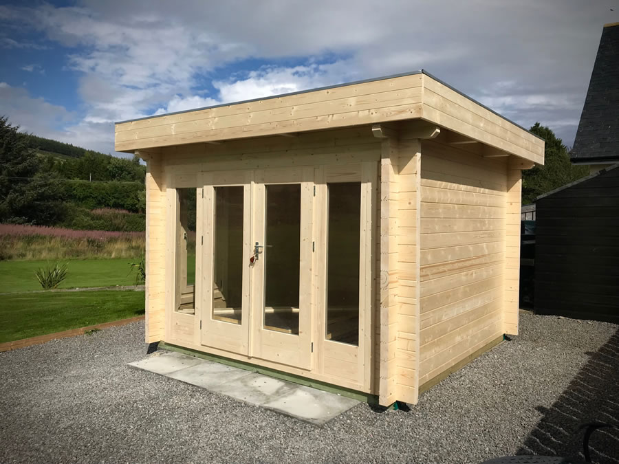 FPL9544 - Flat Roof Log Cabin 300x300