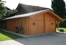 Bertsch Holzbau-Garage Hansa 6080S with side roof Pic 2