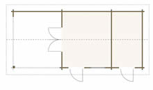 Bertsch Holzbau-Valentina Cabin 350x500 with 340 side roof Pic 2